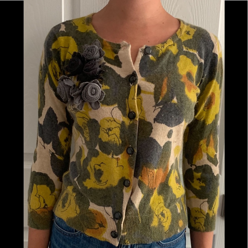 Anthropology Tabitha Sweater w/ Appliqué